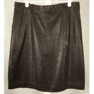 L'officiel Brown Leather Skirt